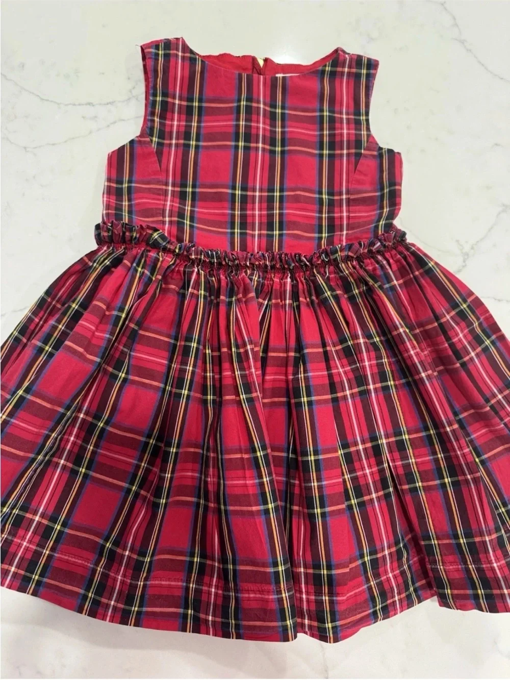 Crewcuts J.Crew Girls Size 3 Red Tartan Plaid Cotton Holiday Christmas Dress